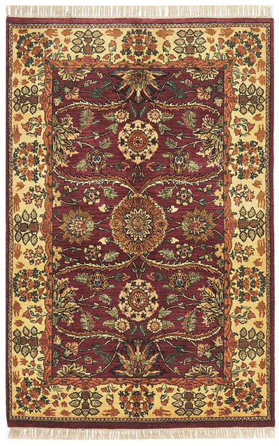 Handmade Fine Jaipur Red Rose Wool Rug 183X120CM, Rugs Online Rugs Sydney Australia, www.rugsonlinerugs.com.au