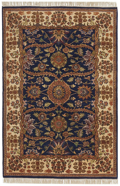 Handmade Fine Jaipur Wool Navy Rug 180X121CM, Rugs Online Rugs Sydney Australia, www.rugsonlinerugs.com.au