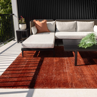 Hayat Loom Burnt Terracotta Indoor Outdoor Rug, Rugs Online Rugs Sydney Australia, www.rugsonlinerugs.com.au