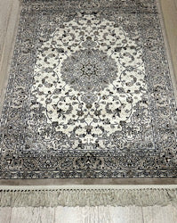 Hereke Traditional Naein Design Ivory Silk Road Rug