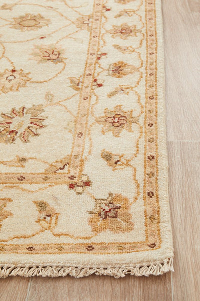 Handmade Indian Chobi Wool Runner Rug 293X80CM