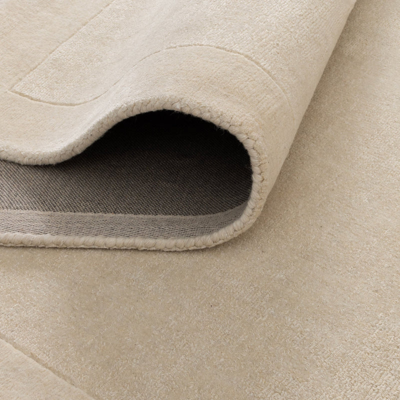 Aspen Plain Ivory Border Wool Rug