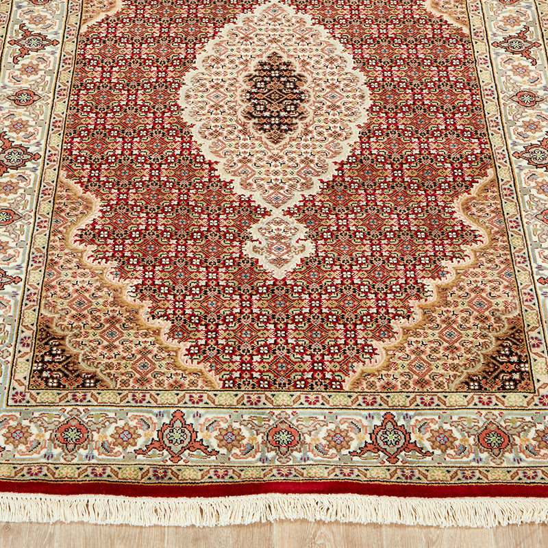 Indian Tabriz Mahi Hand Knotted Wool 26 Rug 185X125CM
