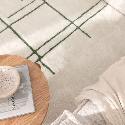 Joy Abstract Olive Lines Washable Soft Wool Rug, Rugs Online Rugs Sydney Australia, www.rugsonlinerugs.com.au