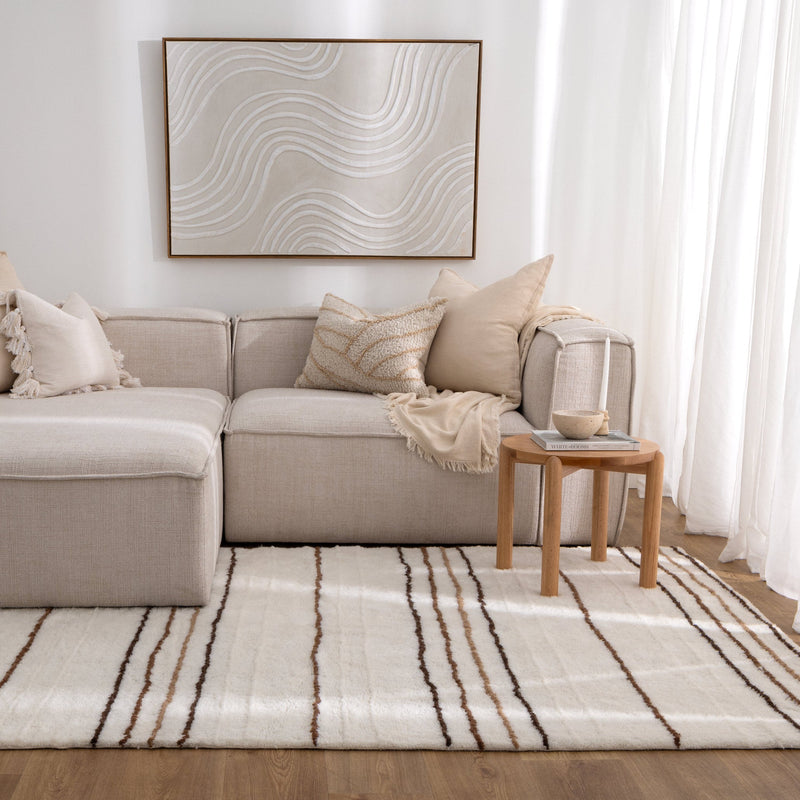 Joy Beige Stripe Washable Soft Wool Rug, Rugs Online Rugs Sydney Australia, www.rugsonlinerugs.com.au