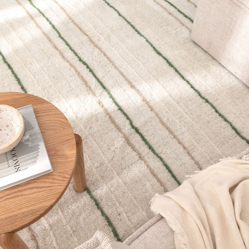 Joy Olive Stripe Washable Soft Wool Rug, Rugs Online Rugs Sydney Australia, www.rugsonlinerugs.com.au