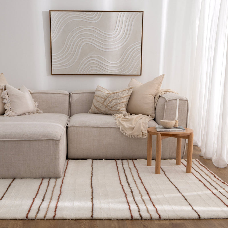 Joy Terracotta Stripe Washable Soft Wool Rug, Rugs Online Rugs Sydney Australia, www.rugsonlinerugs.com.au