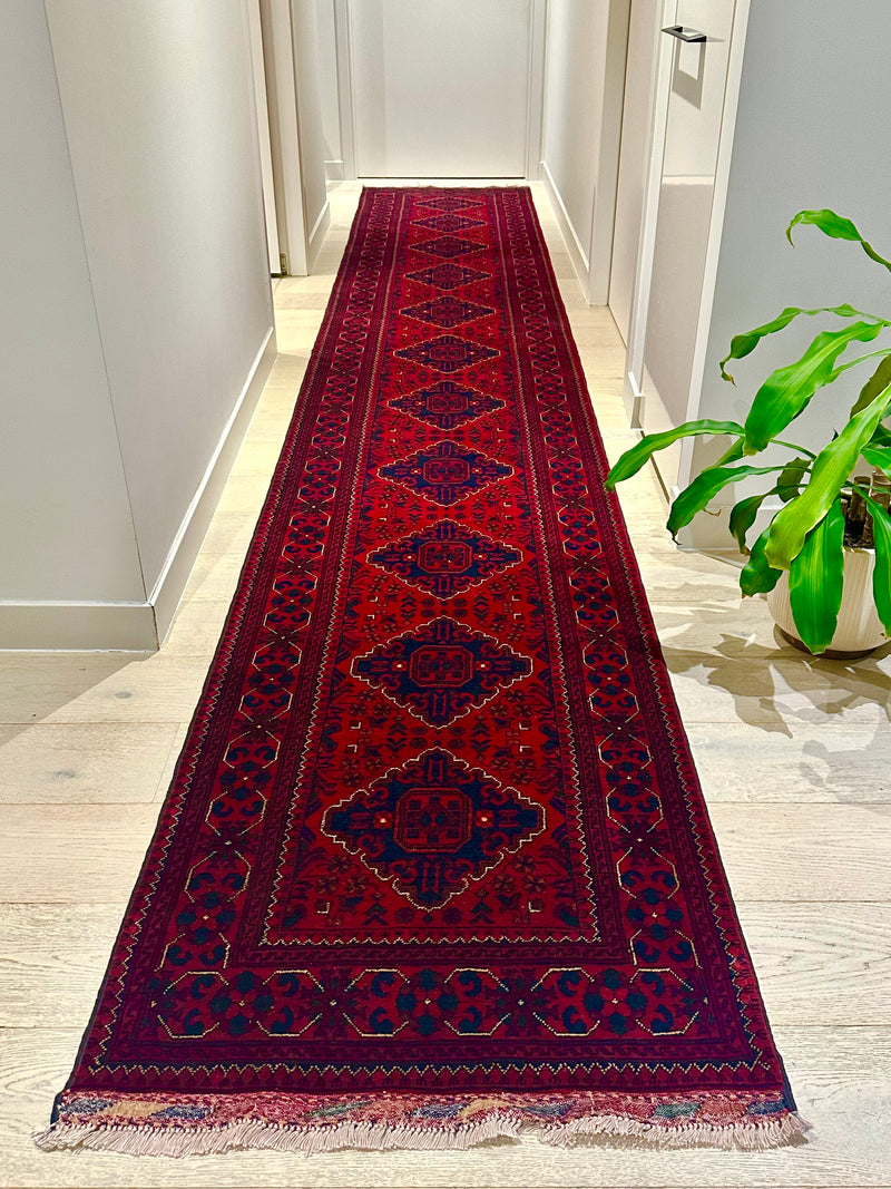 Kamyab Afghan Fine Handmade Tribal Wool Runner Rug (550-2090) 505X81cm, Rugs Online Rugs Sydney Australia, www.rugsonlinerugs.com.au