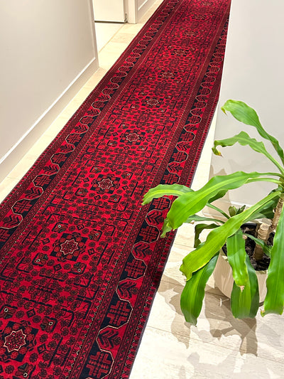 Kamyab Afghan Fine Handmade Tribal Wool Runner Rug (550-2113) 595X80cm, Rugs Online Rugs Sydney Australia, www.rugsonlinerugs.com.au