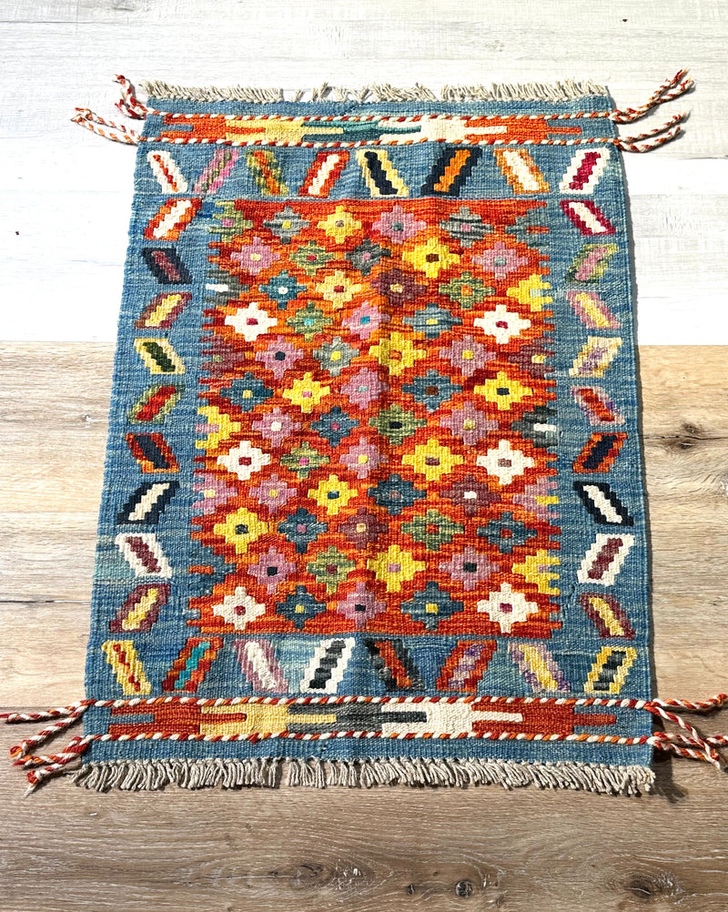 Kilim Chobi Handmade Blue Multi Rug (STK550-2068) 90X64CM, RRugs Online Rugs Sydney Australia, www.rugsonlinerugs.com.au