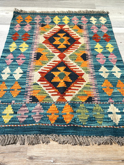 Kilim Chobi Handmade Multi Wool Rug (STK550-2069) 87X61CM