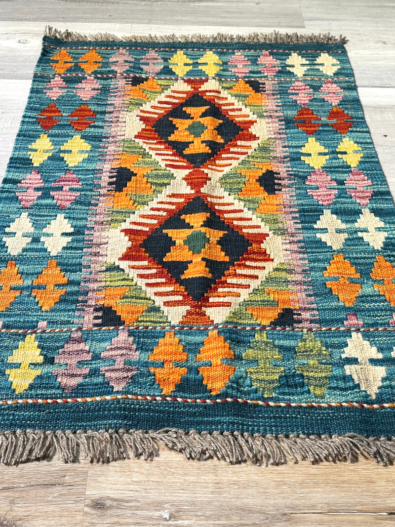 Kilim Chobi Handmade Multi Wool Rug (STK550-2069) 87X61CM