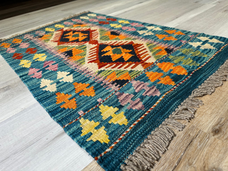 Kilim Chobi Handmade Multi Wool Rug (STK550-2069) 87X61CM