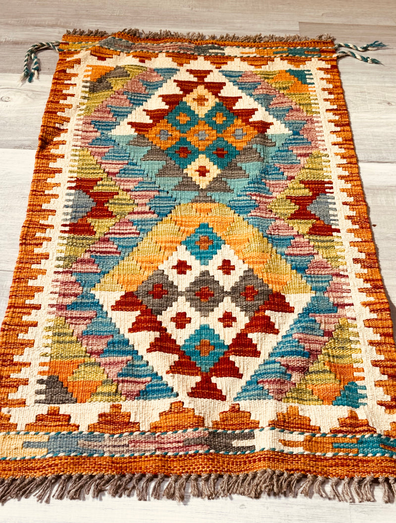 Kilim Chobi Handmade Multi Wool Rug (STK550-2070) 96X56CM, Rugs Online Rugs Sydney Australia, www.rugsonlinerugs.com.au