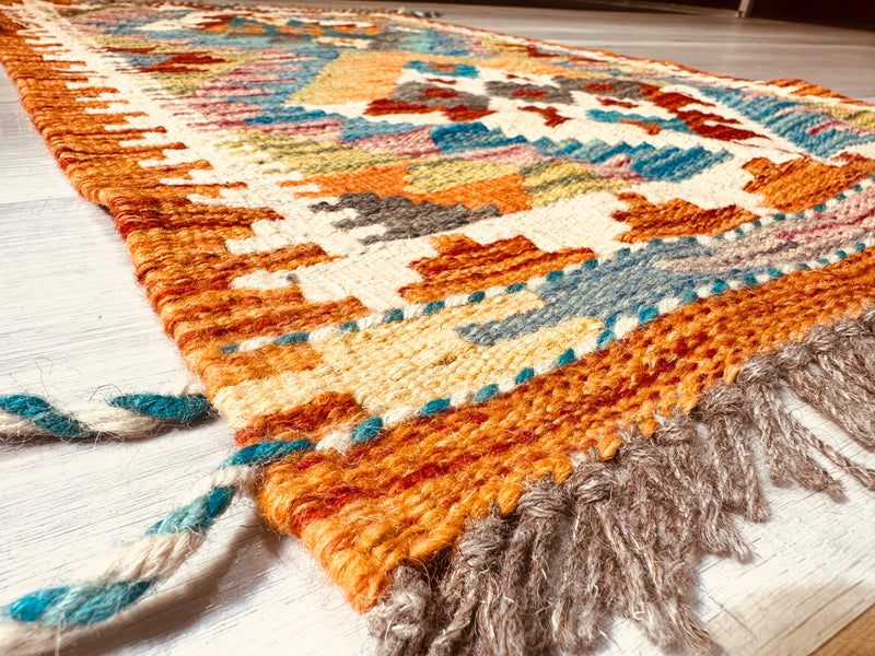 Kilim Chobi Handmade Multi Wool Rug (STK550-2070) 96X56CM, Rugs Online Rugs Sydney Australia, www.rugsonlinerugs.com.au