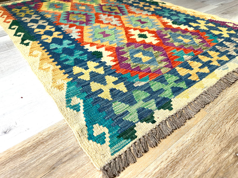 Kilim Chobi Handmade Multi Wool Rug (STK550-2071) 148X100CM, Rugs Online Rugs Sydney Australia, www.rugsonlinerugs.com.au