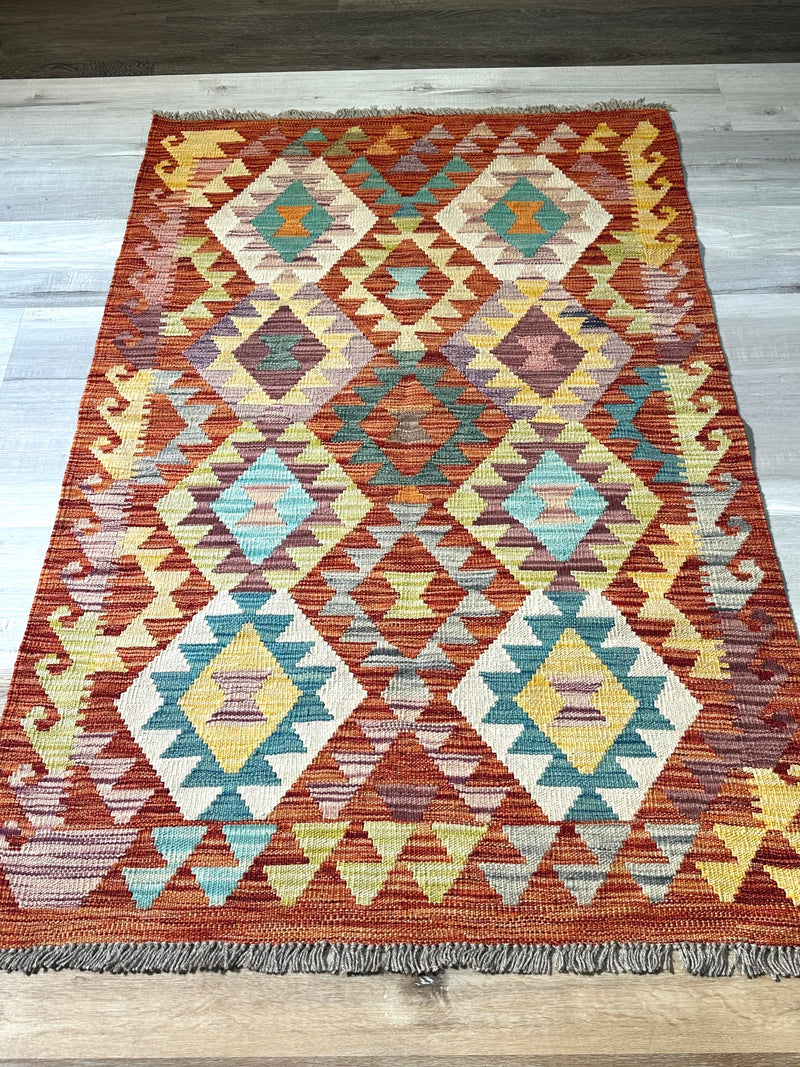 Kilim Chobi Handmade Multi Wool Rug (STK550-2075) 156X100CM,Rugs Online Rugs Sydney Australia, www.rugsonlinerugs.com.au 