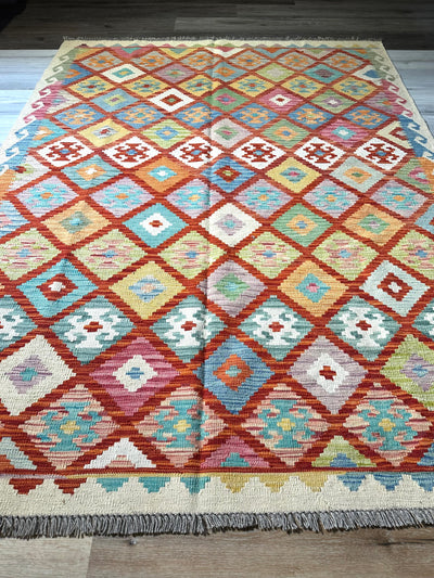 Kilim Chobi Handmade Multi Wool Rug (STK550-2086) 238X177CM, Rugs Online Rugs Sydney Australia, www.rugsonlinerugs.com.au