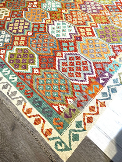 Kilim Chobi Handmade Multi Wool Rug (STK550-2099) 305X214CM, Rugs Online Rugs Sydney Australia, www.rugsonlinerugs.com.au