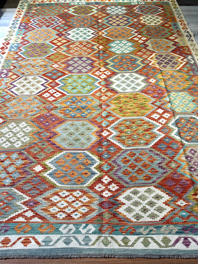 Kilim Chobi Handmade Multi Wool Rug (STK550-2099) 305X214CM, Rugs Online Rugs Sydney Australia, www.rugsonlinerugs.com.au