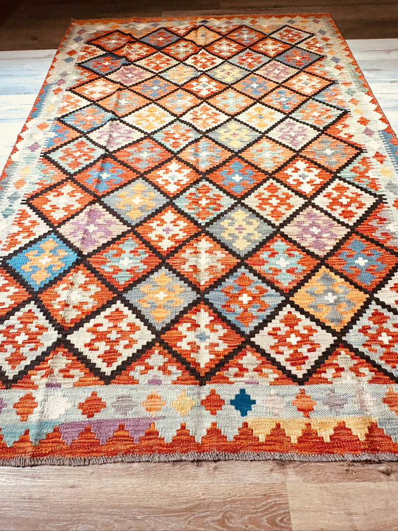Kilim Chobi Handmade Multi Wool Rug (STK550-2104) 235X159CM, Rugs Online Rugs Sydney Australia, www.rugsonlinerugs.com.au