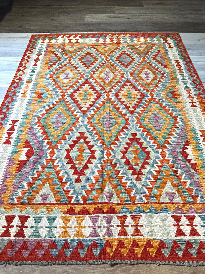 Kilim Chobi Handmade Multi Wool Rug (STK550-2107) 210X161CM, Rugs Online Rugs Sydney Australia, www.rugsonlinerugs.com.au