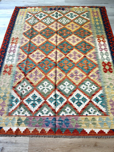 Kilim Chobi Handmade Multi Wool Rug (STK550-2109) 195X154CM, Rugs Online Rugs Sydney Australia, www.rugsonlinerugs.com.au