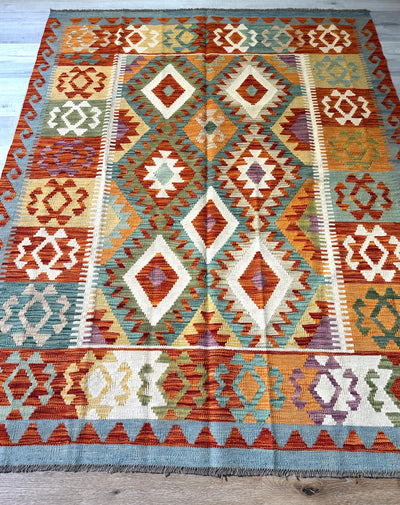 Kilim Chobi Handmade Multi Wool Rug (STK550-2110) 193X152CM, Rugs Online Rugs Sydney Australia, www.rugsonlinerugs.com.au