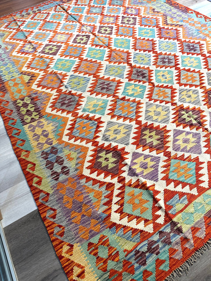 Kilim Chobi Handmade Multi Wool Rug (STK550-2114) 340X251CM, Rugs Online Rugs Sydney Australia, www.rugsonlinerugs.com.au