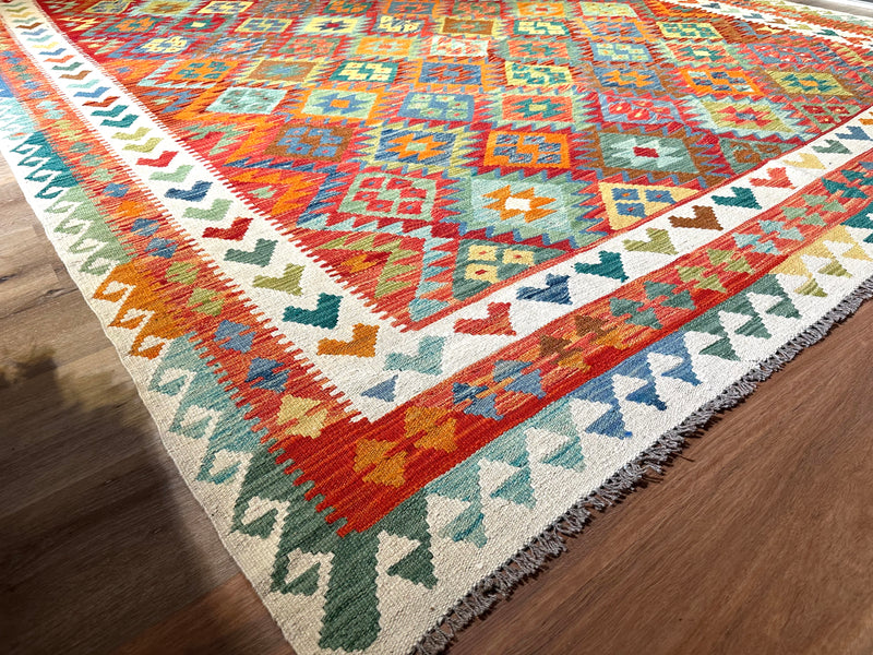 Kilim Chobi Handmade Multi Wool Rug (STK550-2116) 344X260CM, Rugs Online Rugs Sydney Australia, www.rugsonlinerugs.com.au