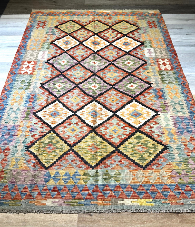 Kilim Chobi Handmade Multi Wool Rug (STK550-2117) 240X163CM, Rugs Online Rugs Sydney Australia, www.rugsonlinerugs.com.au