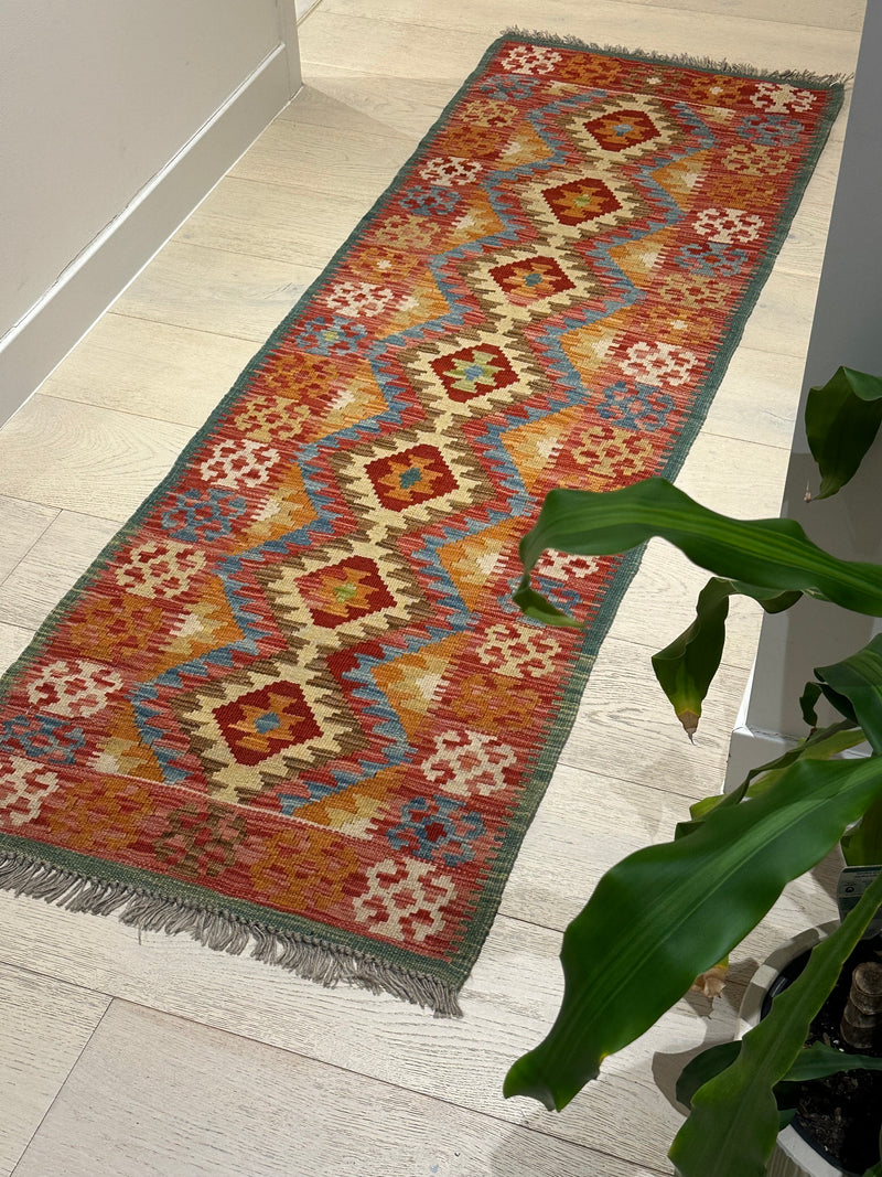 Kilim Chobi Handmade Multi Wool Runner Rug (STK550-1547) 177x59cm, Rugs Online Rugs Sydney Australia, www.rugsonlinerugs.com.au