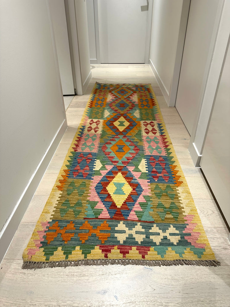 Kilim Chobi Handmade Multi Wool Runner Rug (STK550-1996) 256x78cm, Rugs Online Rugs Sydney Australia, www.rugsonlinerugs.com.au