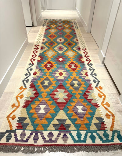Kilim Chobi Handmade Multi Wool Runner Rug (STK5Rugs Online Rugs Sydney Australia, www.rugsonlinerugs.com.au50-2081) 295x80cm, 