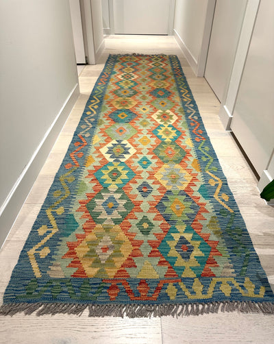 Kilim Chobi Handmade Multi Wool Runner Rug (STK550-2082) 297x79cm, Rugs Online Rugs Sydney Australia, www.rugsonlinerugs.com.au