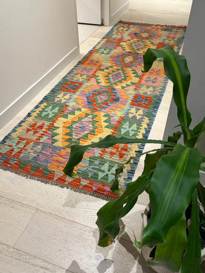 Kilim Chobi Handmade Multi Wool Runner Rug (STK550-2000) 253x85cm, Rugs Online Rugs Sydney Australia, www.rugsonlinerugs.com.au