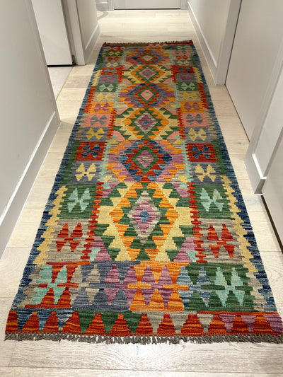 Kilim Chobi Handmade Multi Wool Runner Rug (STK550-2000) 253x85cm, Rugs Online Rugs Sydney Australia, www.rugsonlinerugs.com.au