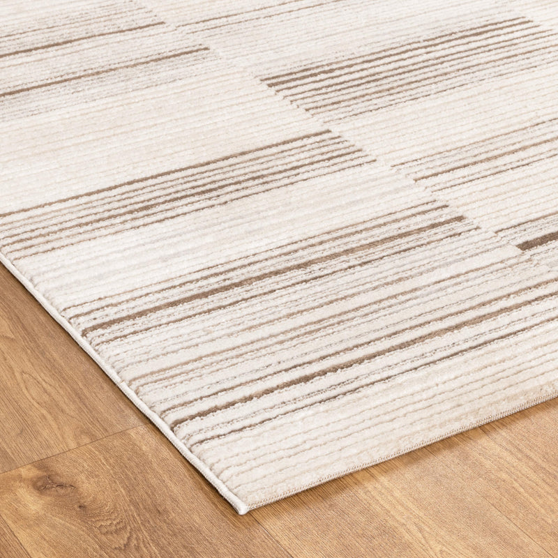 Eliza Lines Beige Brown Rug