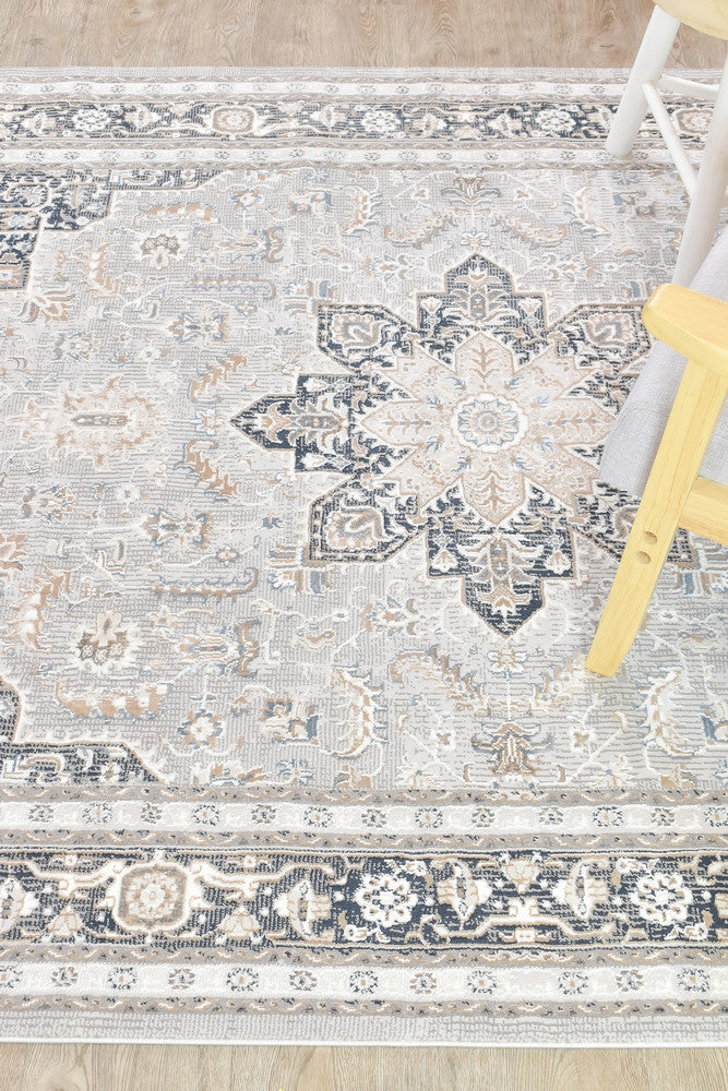 Rugbella Traditional Navy Cream Rug