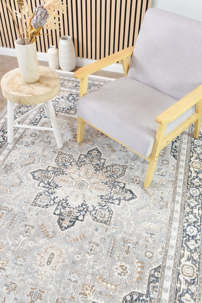 Rugbella Traditional Navy Cream Rug