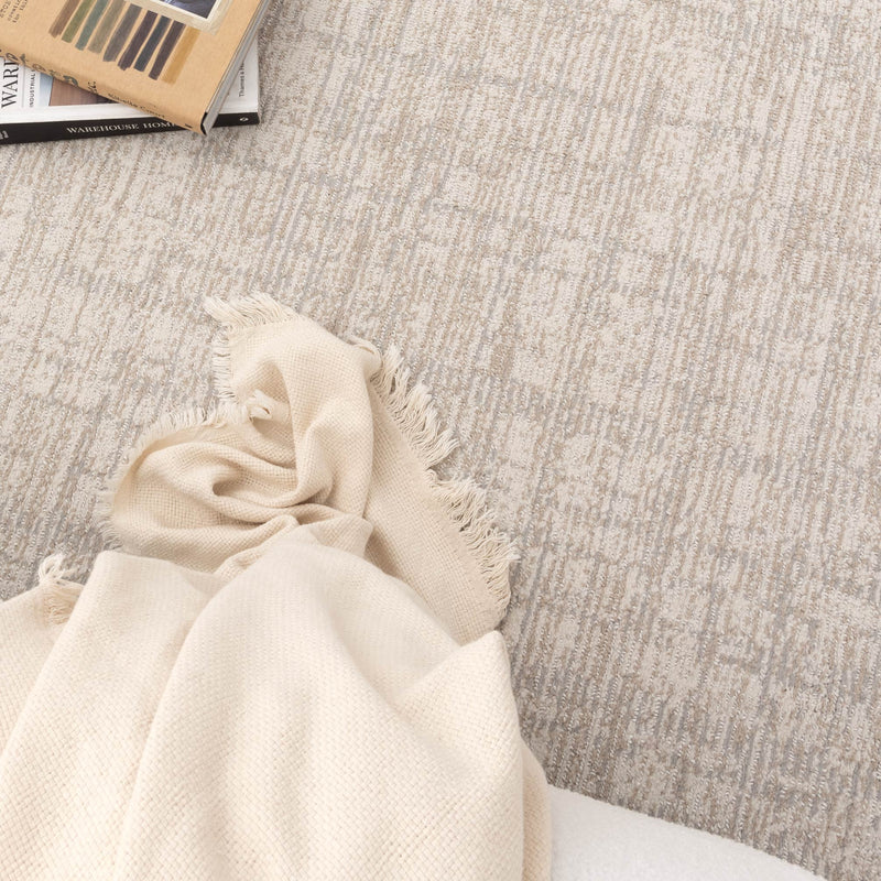 Lawson Modern Distressed Lines Grey Beige Rug 4