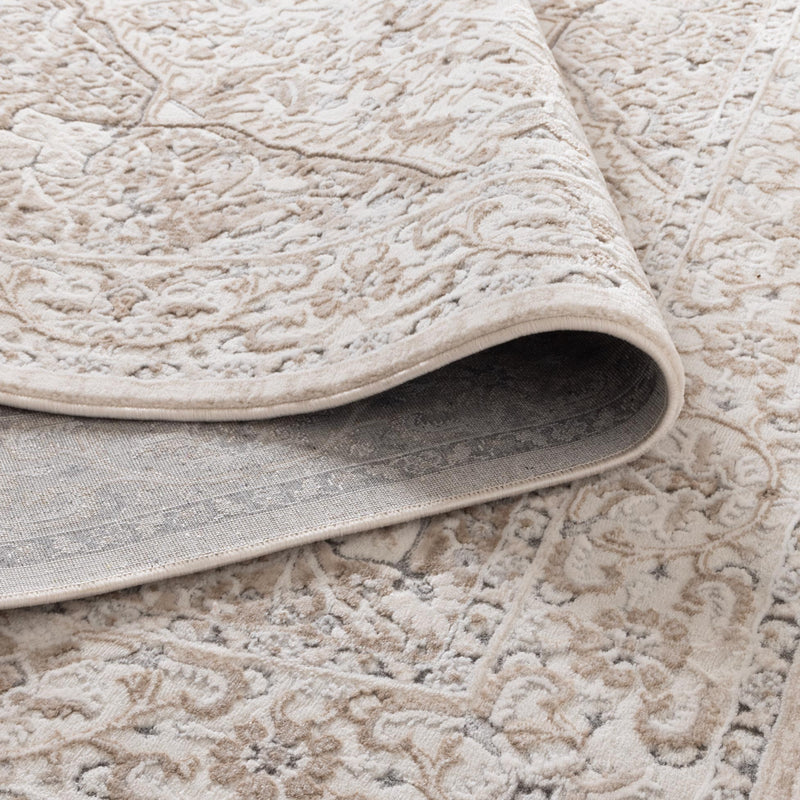 Cha Bella Classic Medallion Cream Beige Rug