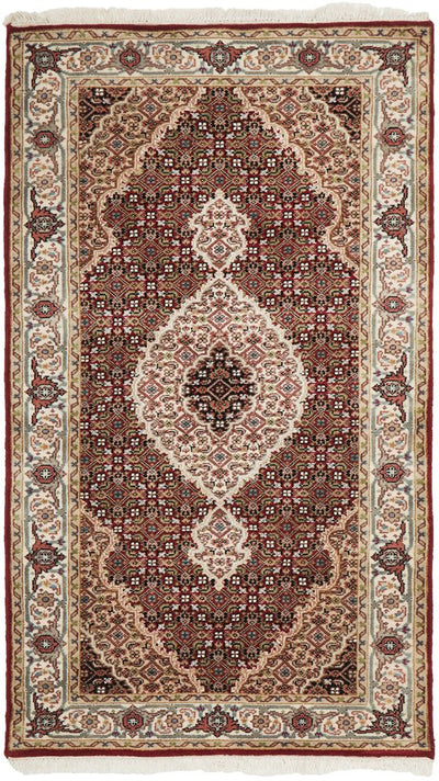 Tabriz Mahi Hand Knotted Wool Rug 140X71CM