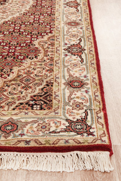 Tabriz Mahi Hand Knotted Wool Rug 140X71CM