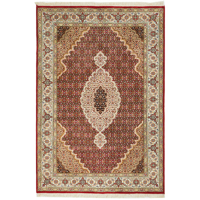 Indian Tabriz Mahi Hand Knotted Wool 26 Rug 185X125CM