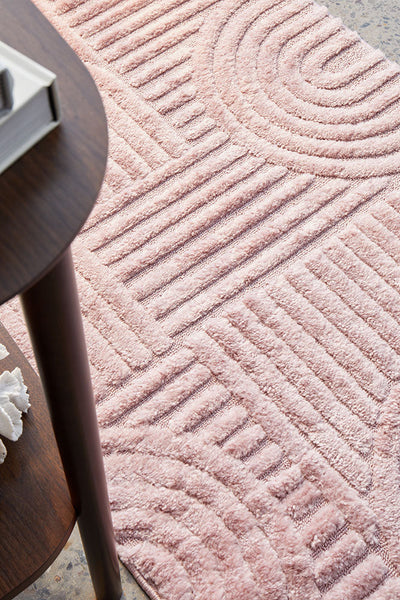 Serenade Jooji Curve Abstract Pink Rug
