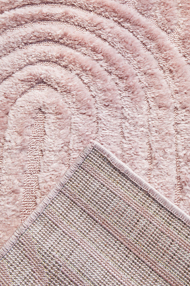 Serenade Jooji Curve Abstract Pink Rug