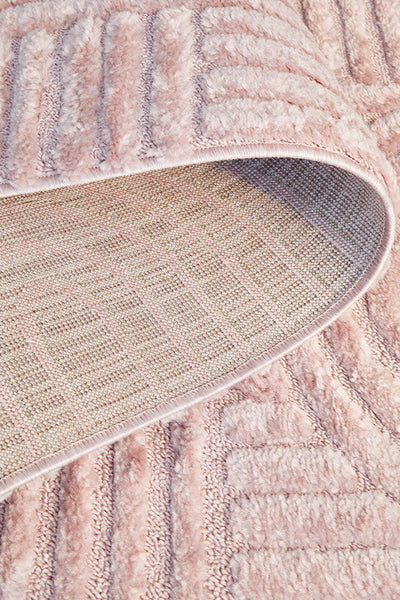 Serenade Jooji Curve Abstract Pink Rug