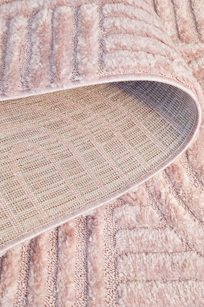 Serenade Jooji Curve Abstract Pink Rug