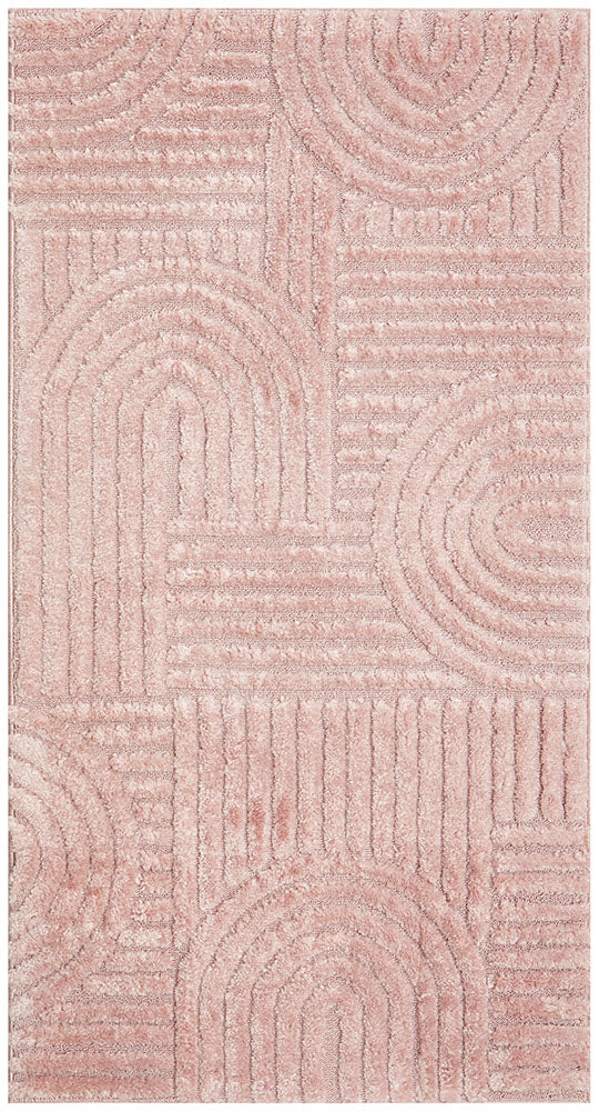 Serenade Jooji Curve Abstract Pink Rug
